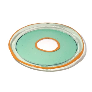 Try Tray Round - Clear Aqua, Ochre
