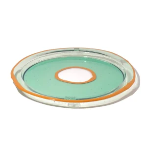 Try Tray Round - Clear Aqua, Ochre