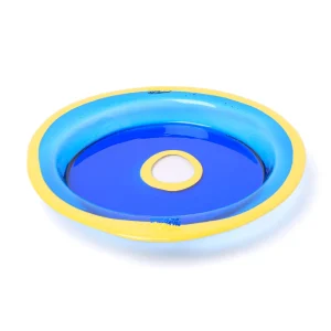 Try Tray Round - Clear Blue, Matt Pastel Yellow