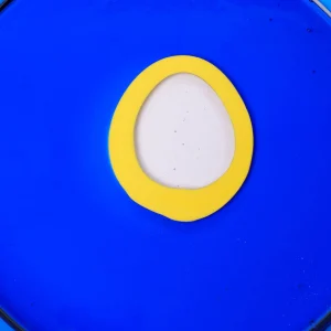 Try Tray Round - Clear Blue, Matt Pastel Yellow