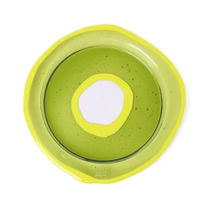 Try Tray Round - Clear Bottle Green, Fluo Yellow