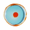 Try Tray Round - Clear Light Blue, Clear Orange