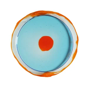 Try Tray Round - Clear Light Blue, Clear Orange