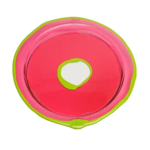 Try Tray Round - Clear Light Fuchsia And Lime