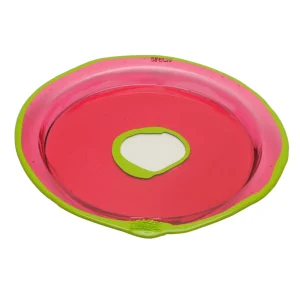Try Tray Round - Clear Light Fuchsia And Lime