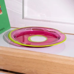 Try Tray Round - Clear Light Fuchsia And Lime