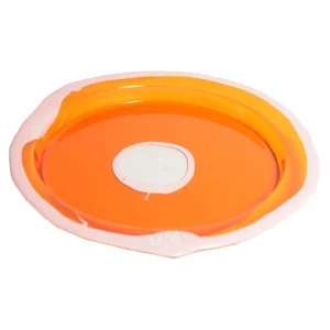 Try Tray Round - Clear Orange And Matt Pastel Pink
