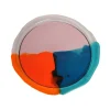 Try Tray Round - Clear Pink, Emerald And Orange