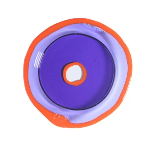 Try Tray Round - Clear Purple, Matt Orange