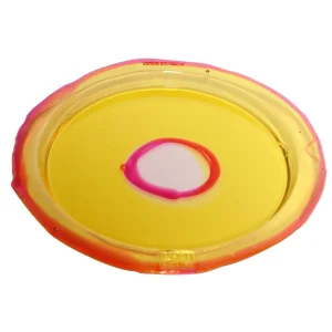 Try Tray Round - Clear Yellow And Clear Fuchsia