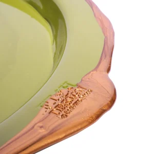 Try Tray Round - Matt Dust Green And Gold