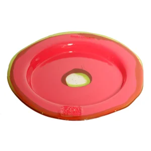 Try Tray Round - Matt Fuchsia And Clear Bottle Green