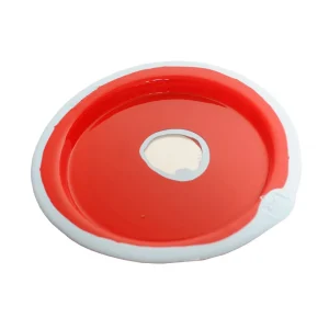 Try Tray Round - Matt Pastel Blue And Matt Coral