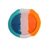 Try Tray Round Stripes - Clear Pink, Emerald And Orange
