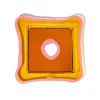 Try Tray Square - Clear Amber, Dark Salmon