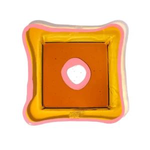 Try Tray Square - Clear Amber, Dark Salmon