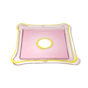 Try Tray Square - Clear Antique Pink, Fluo Yellow
