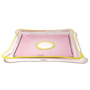Try Tray Square - Clear Antique Pink, Fluo Yellow