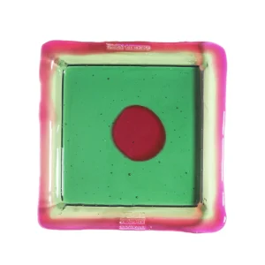 Try Tray Square - Clear Bottle Green And Clear Fuchsia