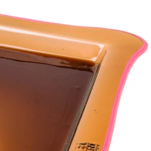 Try Tray Square - Clear Brown And Matt Fuchsia