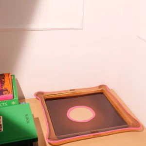 Try Tray Square - Clear Brown And Matt Fuchsia