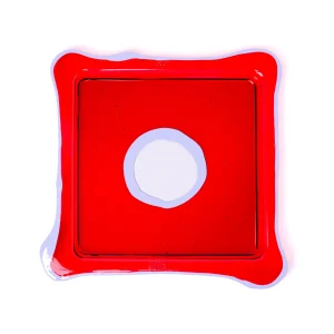 Try Tray Square - Clear Dark Ruby, Matt Lilac