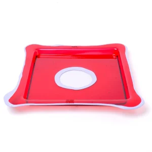 Try Tray Square - Clear Dark Ruby, Matt Lilac