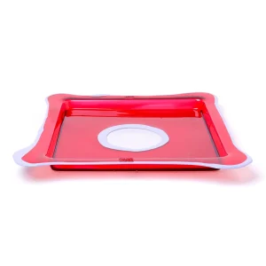 Try Tray Square - Clear Dark Ruby, Matt Lilac