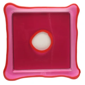 Try Tray Square - Clear Fuchsia And Matt Coral Red