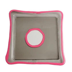 Try Tray Square - Clear Fumè, Matt Fuchsia