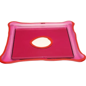Try Tray Square - Clear Fuchsia And Matt Coral Red
