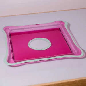 Try Tray Square - Clear Fuchsia, Aqua