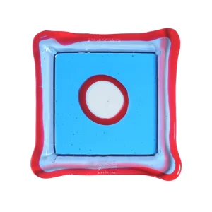 Try Tray Square - Clear Light Blue, Clear Red