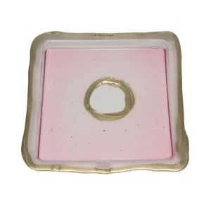 Try Tray Square - Clear Pink And Bronze