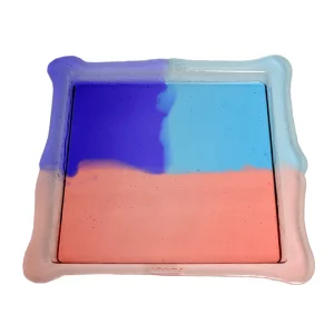 Try Tray Square  - Clear Purple, Light Ruby, Light Blue