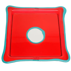 Try Tray Square - Clear Red And Matt Turquoise