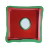 Try Tray Square - Dark Ruby, Matt Light Green