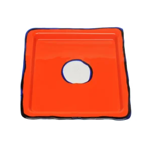 Try Tray Square - Matt Orange And Blue Klein
