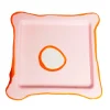 Try Tray Square - Matt Pastel Pink And Clear Orange