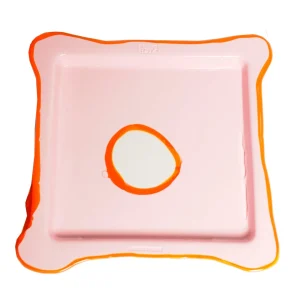 Try Tray Square - Matt Pastel Pink And Clear Orange
