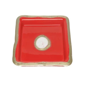 Try Tray Square - Matt Red, Bronze