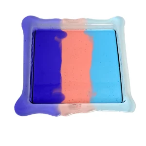 Try Tray Square Stripes - Clear Purple, Light Ruby, Light Blue