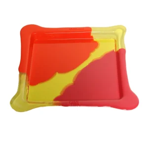 Try Tray Square Stripes - Matt Orange, Clear Yellow And Matt Fuchsia