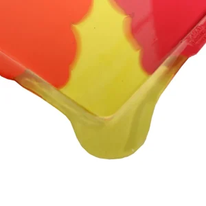 Try Tray Square Stripes - Matt Orange, Clear Yellow And Matt Fuchsia