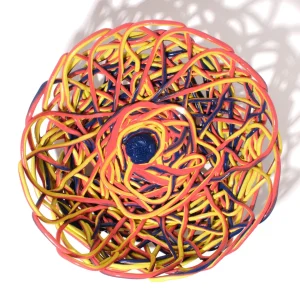 Tutti Frutti II Basket Extra Colour - Matt Coral, Blue And Fluo Yellow