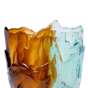 Twins C Vase - Aqua, Brown