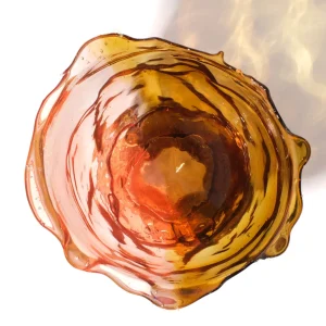Twins C Vase - Clear Amber And Clear Light Ruby