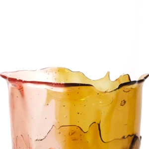 Twins C Vase - Clear Amber And Clear Light Ruby