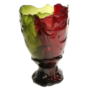 Twins C Vase - Clear Bottle Green And Clear Fuchsia