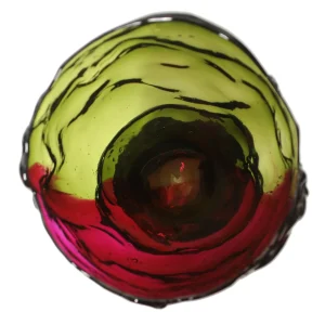 Twins C Vase - Clear Bottle Green And Clear Fuchsia
